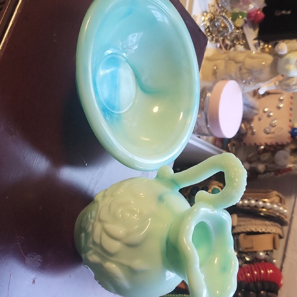 Avon Mint Green Decorative Pitcher and Bowl Set